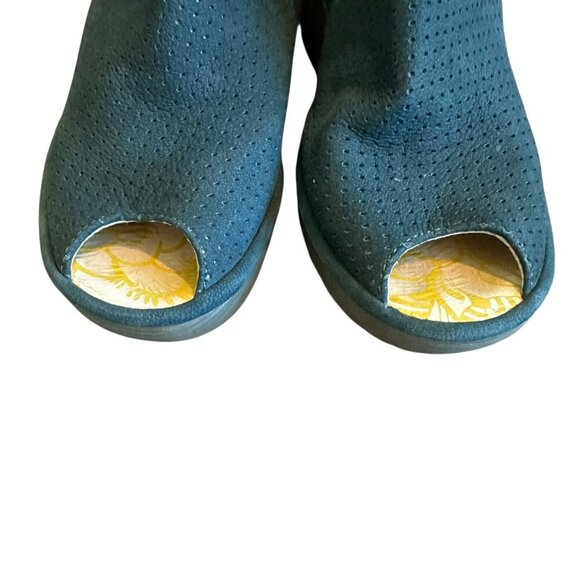 Fly London Peep Toe Lace Up Wedge Sandals Nubuck Suede Size 36 5.5 Women's - Picture 3 of 12